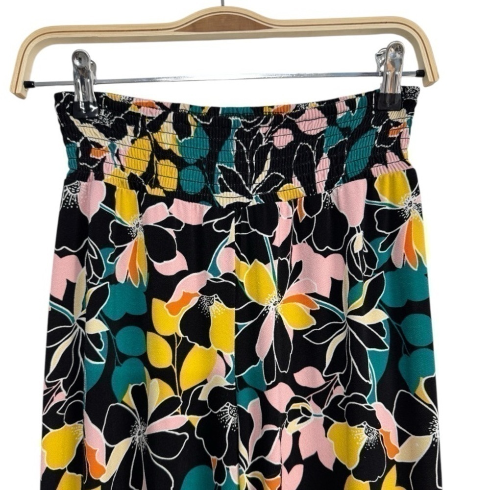 Bar III Floral-Print Wide-Leg Pants Size XS Elastic Waist Pull On Tropical Pant - Picture 4 of 7